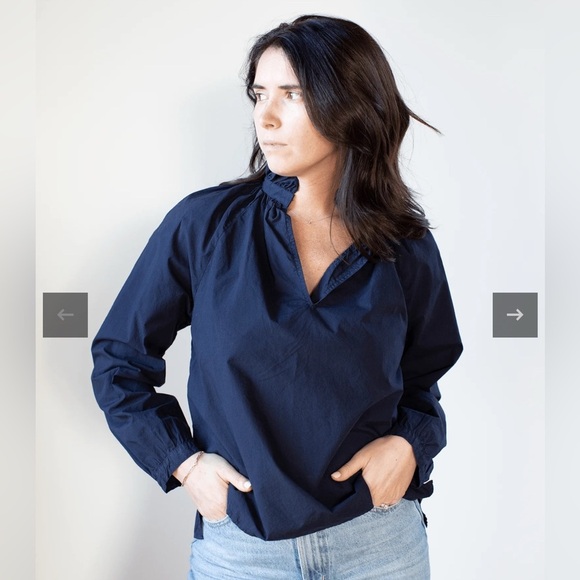 A Shirt Thing Tops - A Shirt Thing Women's Cotton Penelope Top Midnight Navy Size Small Ret $248